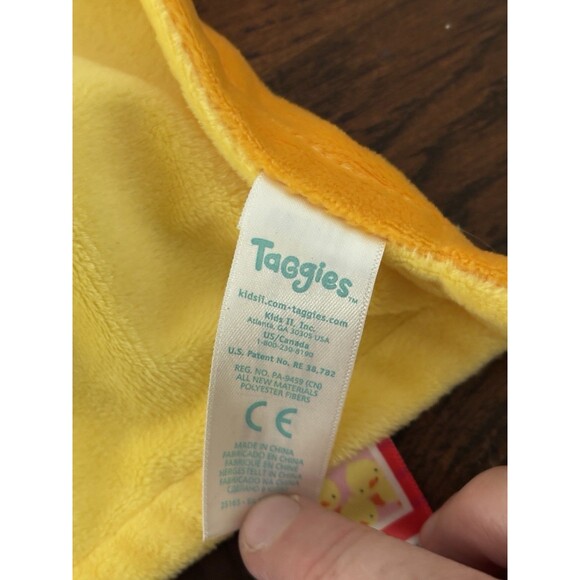 Taggies Monkey Security Blanket Lovey Yellow Blue Green Ribbons Textured 13" - Picture 7 of 7
